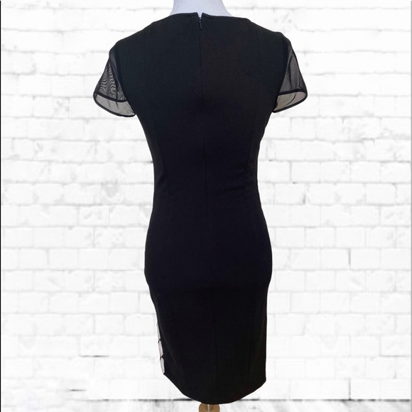 Catherine Malandrino Mesh Front Yoke Print Dress - Picture 5 of 7